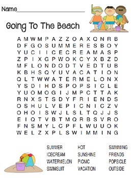 word search going to the beach by scribbles and dots tpt