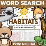 Word Search Habitats | Easel Activity Distance Learning