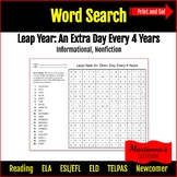 Word Search - Leap Year: An Extra Day Every 4 Years