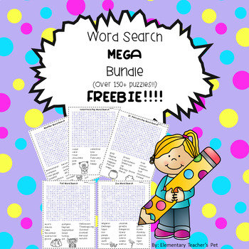 Preview of Word Search MEGA Bundle FREEBIE!