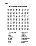 Word Search - Measurement