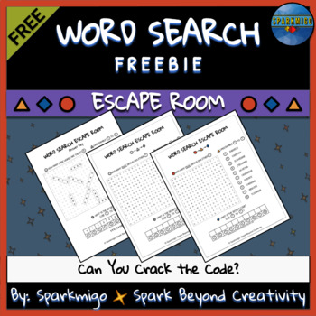 Preview of Word Search Mini Escape Room Puzzle Game Pack - No Prep Easel Activity Freebie