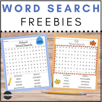 Preview of Word Search | Morning Work | printable | Sub Plans | Early Finishers | Free