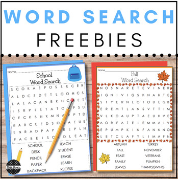 Preview of Word Search | Morning Work | printable | Sub Plans | Early Finishers | Free