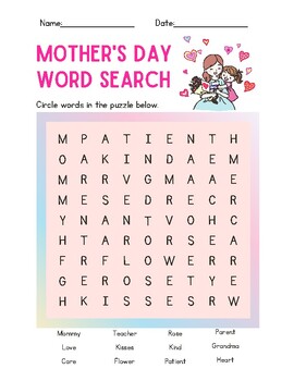 Preview of Word Search-Mother's Day