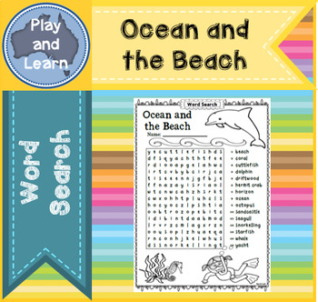 Word Search - Ocean and the Beach by Play and Learn | TpT