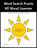 Word Search Puzzle - All About Summer - Middle and High Sc
