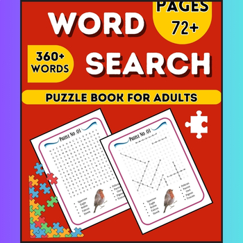 Preview of Word Search Puzzle Book For Adults/ Word Search Puzzle Worksheet Activity