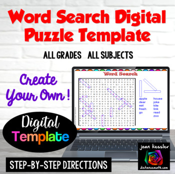 Preview of Word Search Puzzle Digital Template