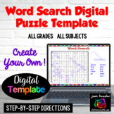 Word Search Puzzle Digital Template