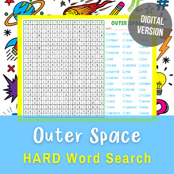 Preview of Word Search Puzzle Hard | Space Science Vocabulary Word Search
