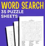 Word Search Puzzle Sheets With Solutions - 35 Sheets