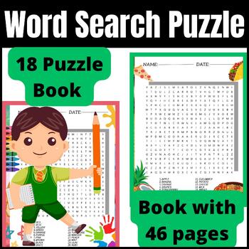 Preview of Word Search Puzzle book, 10 different Themes, (Music,school,Animals,etc..)
