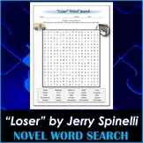 Word Search Puzzle for "Loser" Novel by Jerry Spinell