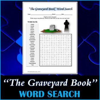 Preview of Word Search Puzzle for "The Graveyard Book" Novel by Neil Gaiman