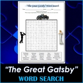 Word Search Puzzle for "The Great Gatsby" Novel by F. Scot