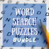 Word Search Puzzles Bundle - Back to School Activities - B