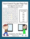 Word Search Puzzles Mega Pack - Long and Short Vowels
