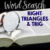 Word Search RIGHT TRIANGLES and TRIGONOMETRY Geometry Voca