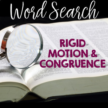 Preview of Word Search RIGID MOTION and CONGRUENCE Geometry Vocabulary Activity