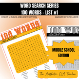 Word Search Series - 100 Words for Middle School *LIST 1*
