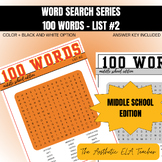 Word Search Series - 100 Words for Middle School *LIST 2*