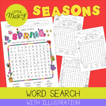 Preview of Word Search Set 4 (Seasons) | Game for Kids