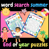 Word Search Summer End of Year Puzzles