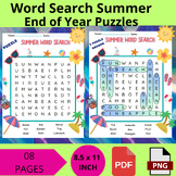 Word Search Summer End of Year Puzzles PRINTBALE