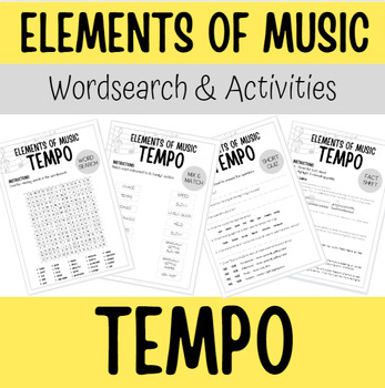 Preview of TEMPO Music Word Search (with fact sheet and activities)