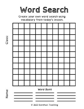 Freebie! - Word Search Template - Dyslexia Friendly Font by Barefoot ...