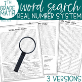 Word Search The Real Number System 7th Grade Math Vocabulary