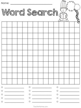 Word Search Templates * Works with ANY List * Spelling * Vocabulary ...