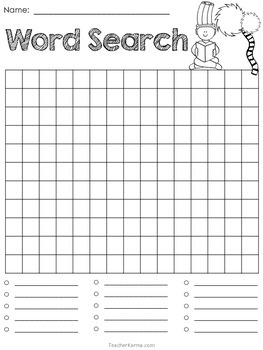 Word Search Templates * Works with ANY List * Spelling * Vocabulary