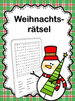 Preview of German Christmas Word Search  Weihnachten