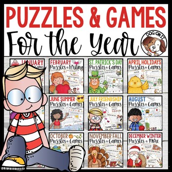 Preview of April Word Search Puzzle Packets for the Year & Word Puzzles Activities May June