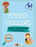 Word Search with Digraphs, Consonant blends & Floss words