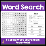 Word Search with Spring Theme PowerPoint Version