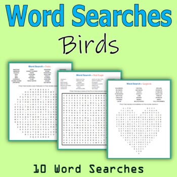 Preview of Word Searches - Birds