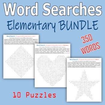 Preview of Word Searches - Elementary BUNDLE