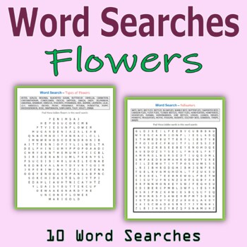 Preview of Word Searches - Flowers