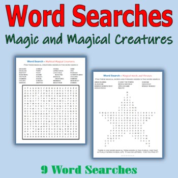 Preview of Word Searches - Magic and Magical Creatures