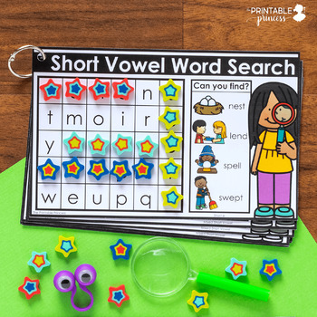 word searches short vowel activities by the printable princess
