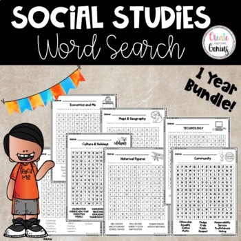 Preview of Word Searches| Social Studies Bundle ⭐️ FLASH DEAL ⭐️
