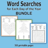 Word Searches for Each Day of the Year BUNDLE (365 Days)