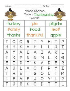 6 different fall themed word searches by mrs first grade tpt