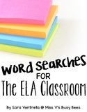 Word Searches for the ELA Classroom