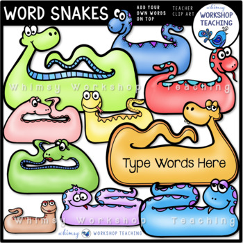 Preview of Word Snakes Clip Art | Images Color Black White