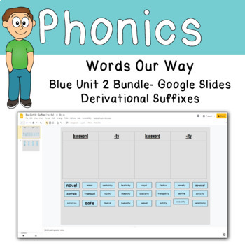 Preview of Word Sort Bundle Derivational Suffixes Google Slides and Google Forms