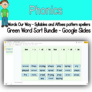 Preview of Early Syllables and Affixes Word Sort Bundle Google Slides